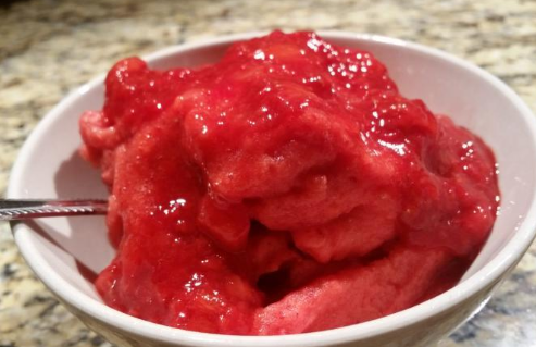 Strawberries & Cream Sorbet with Chocolate Strawberry Sauce – Wellness Community